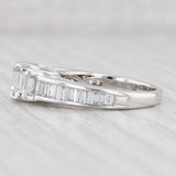 Light Gray 2.17ctw 3-Stone Diamond Ring 14k White Gold Size 8 Cathedral Band