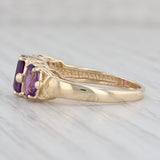1.50ctw Oval 3-Stone Amethyst Ring 14k Yellow Gold Size 7