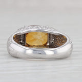 Light Gray 2.38ctw Cushion Citrine Diamond Ring 14k White Gold Size 5 November Birthstone