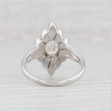 Light Gray New 0.90ctw Oval Diamond Ring 14k White Gold Size 6.75 Star Halo Engagement GIA