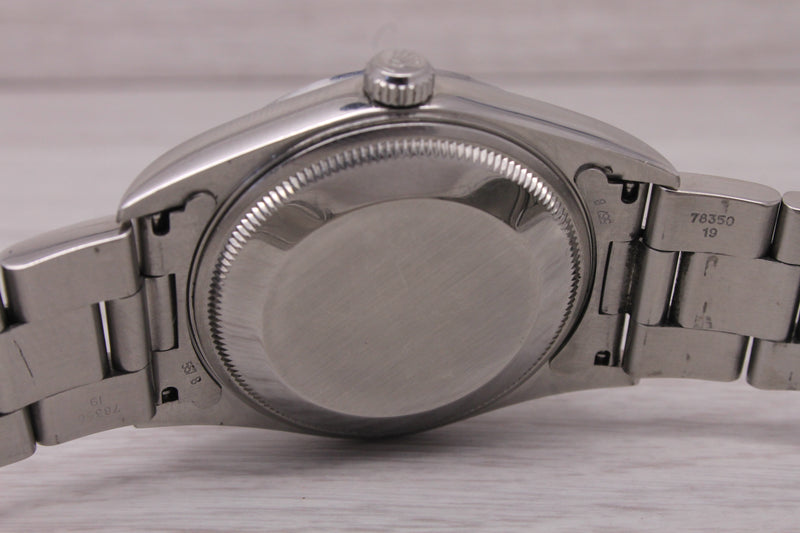 Light Slate Gray c.2000 Rolex Oyster Perpetual Date ref.15200 34mm Steel Automatic Watch Roman