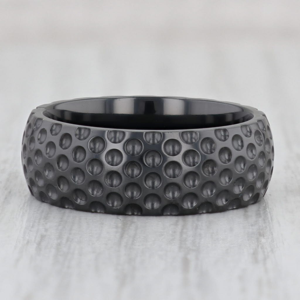 Light Gray New Black Titanium Ring Size 10 Men's Wedding Band