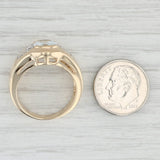 1.90ctw Oval Aquamarine Diamond Ring 14k Yellow Gold Size 7.75