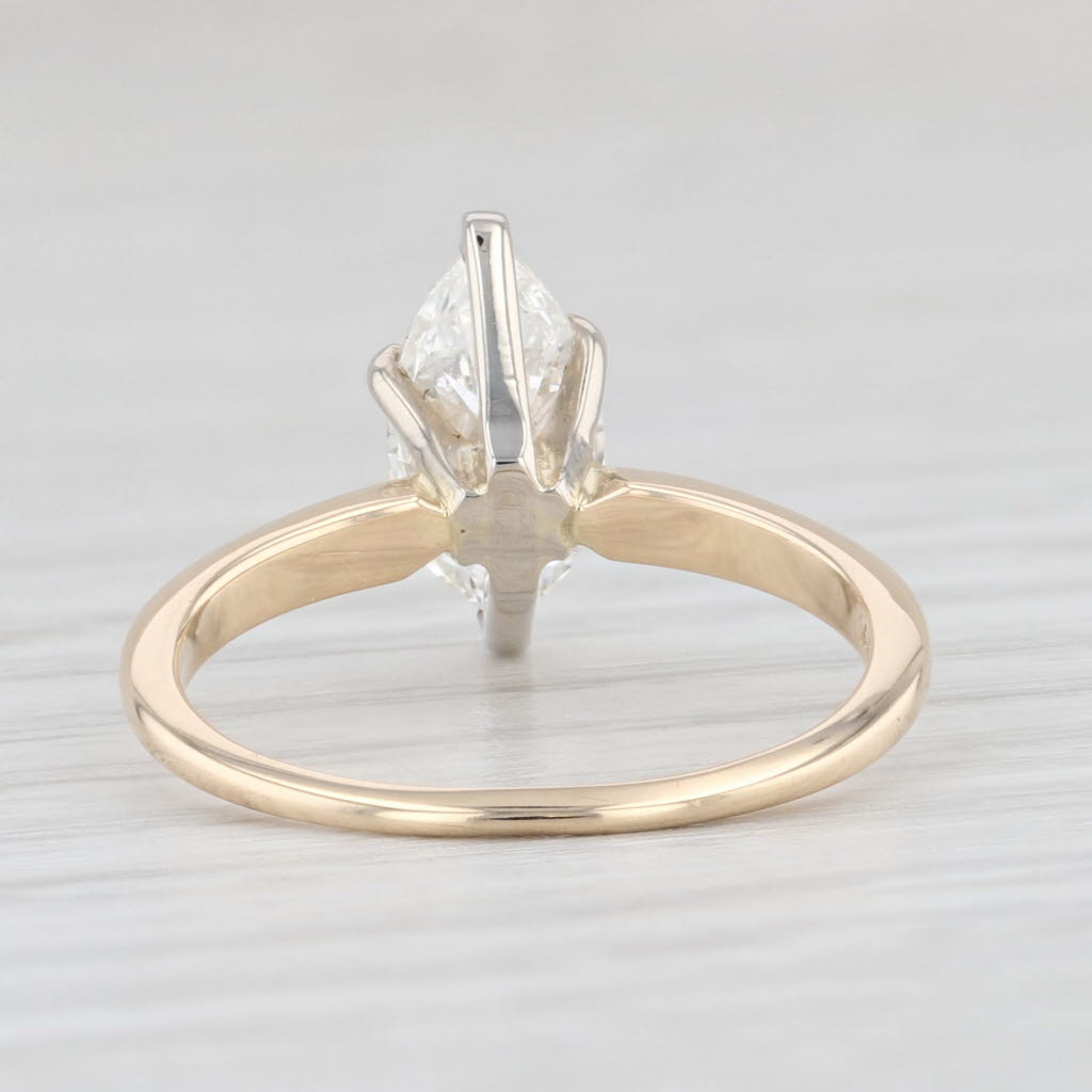 Light Gray 1.10ct Diamond Solitaire Ring 14k Yellow Gold Marquise Size 4.75 Engagement