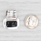 New Black Obsidian Lava Glass Pendant 925 Sterling Silver B12680