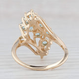 1.40ctw Blue Zircon Cluster Ring 14k Yellow Gold Size 8 Cocktail Bypass