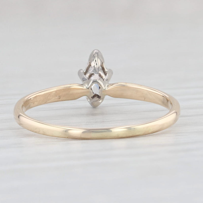 Light Gray 0.24ct Marquise Diamond Solitaire Engagement Ring 14k Yellow Gold Size 8