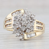 Light Gray 0.78ctw Diamond Cluster Bypass Ring 14k Yellow Gold Size 7