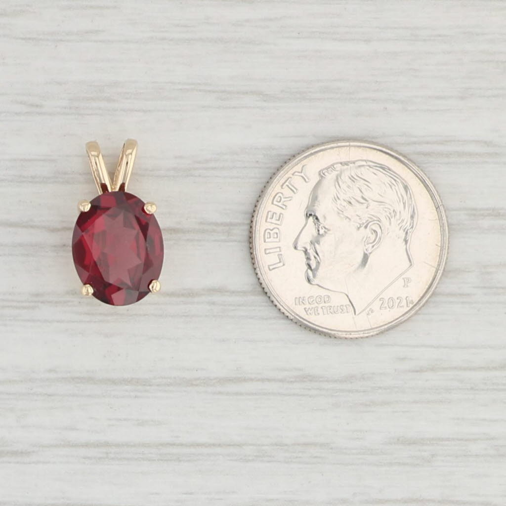 Light Gray New 2.50ct Rhodolite Garnet Pendant 14k Gold Oval Solitaire January Birthstone