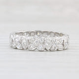 0.16ctw Floral Diamond Eternity Ring Platinum Size 5 Stackable Wedding Band