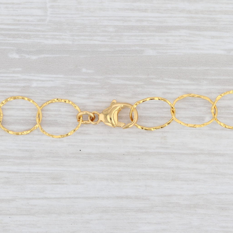 New Nina Nguyen Druzy Quartz Agate Pendant Necklace Sterling Gold Vermeil