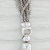Cultured Black Pearl Diamond Pendant Necklace 18k Gold Multi-Strand Chain 15.5"