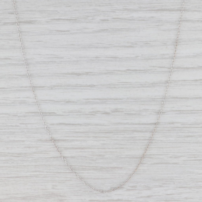 Cable Chain Necklace 14k White Gold 17.5" 0.6mm Italy