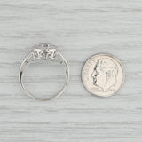 Gray 0.15ctw Diamond Cluster Halo Engagement Ring 10k White Gold Size 7