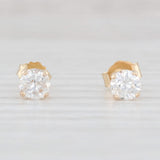 New 0.75ctw Round Diamond Solitaire Stud Earrings 14k Gold April Birthstone
