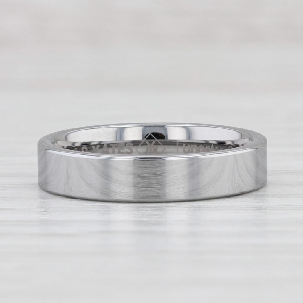 Light Gray New Polished Tungsten Carbide Ring Wedding Band Stackable Size 6.5