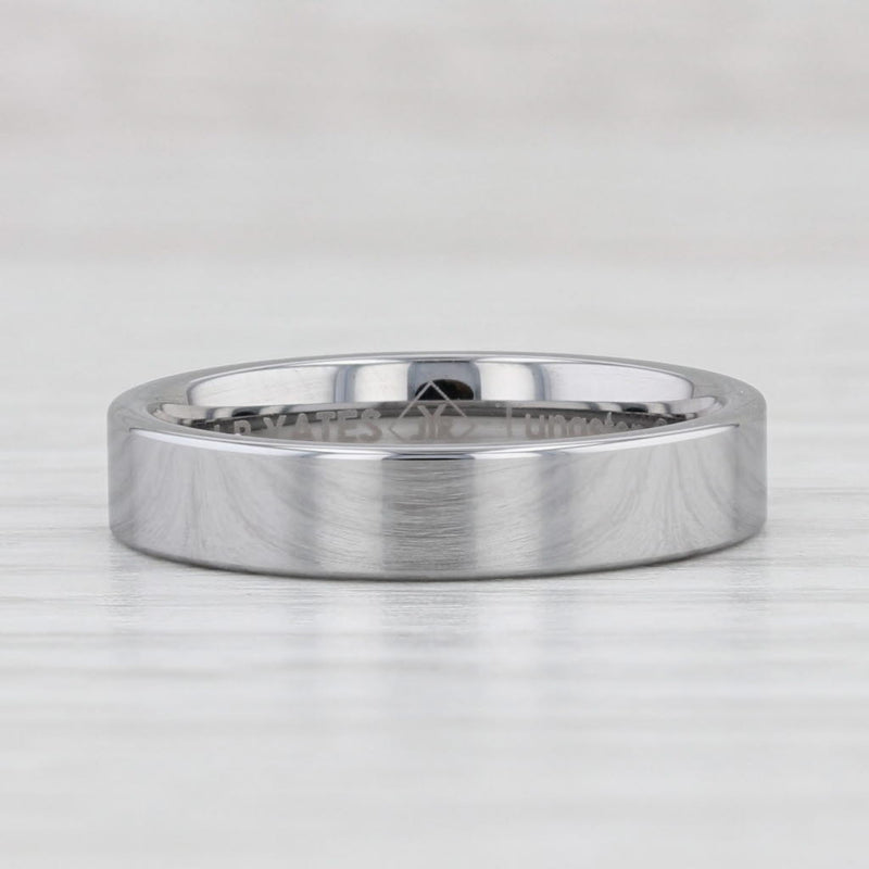 Light Gray New Polished Tungsten Carbide Ring Wedding Band Stackable Size 6.5