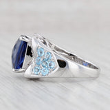 Light Gray 9.82ctw Lab Created Sapphire Diamond Topaz Ring 18k White Gold Size 8 Cocktail