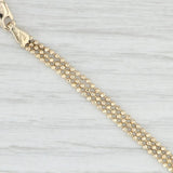 17" Bead Fringe Lariat Necklace 14k Yellow Gold 3-Strand Chain