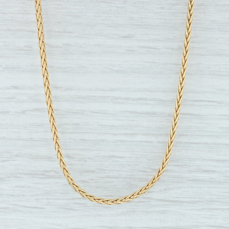 Light Gray Designer Wheat Chain Necklace 18k Yellow Gold 17" Diamond Hook Clasp Nordstrom