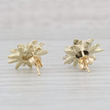 Flower Stud Earrings 14k Yellow Gold Pierced Floral Studs