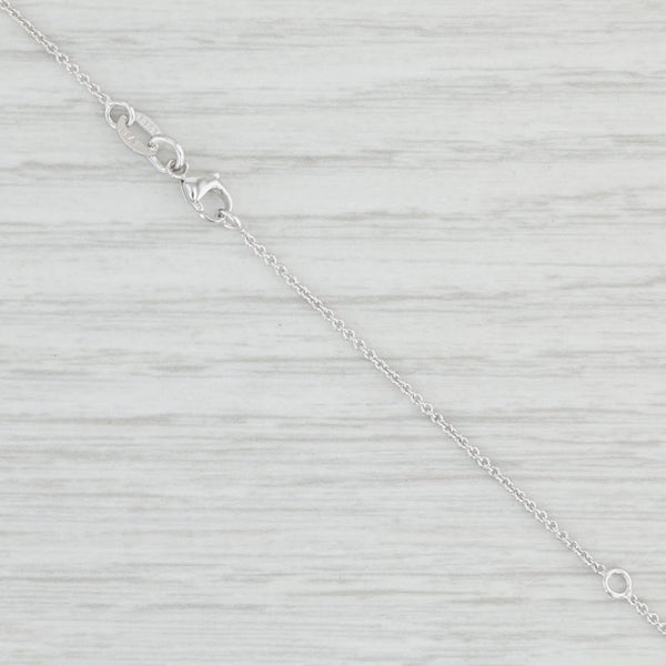 Light Gray New Round Cable Chain Necklace 14k White Gold 18-20" 1mm Adjustable