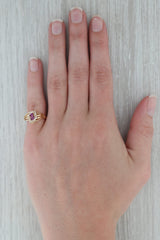 Rosy Brown 0.39ctw Ruby Diamond Halo Bypass Ring 14k Yellow Gold Size 6
