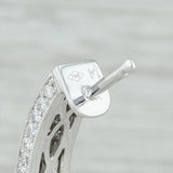Light Gray 2.50ctw Diamond Inside Out Hoop Earrings 18k White Gold 32.8mm Pierced Women's