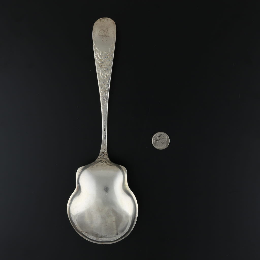 Black Schofield Baltimore Rose Berry Casserole Serving Spoon Sterling Silver Monogram