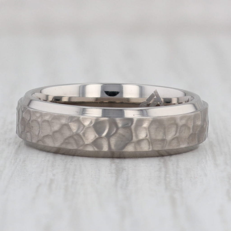 New Men's Hammered Titanium Ring Size 8.75 Wedding Band Comfort Fit