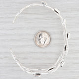 Light Gray New Woven Statement Cuff Bracelet Sterling Silver 7.5” 27.8mm