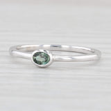 Light Gray New 0.13ct Green Alexandrite Ring 14k White Gold Size 6.5 Oval Solitaire