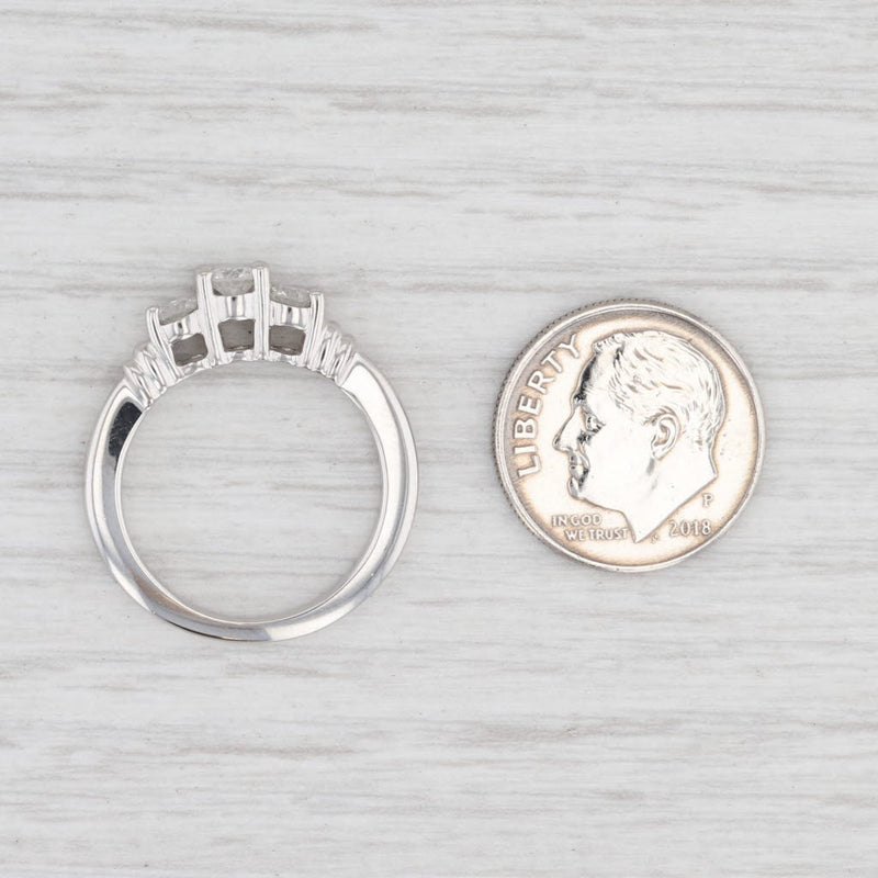 0.43ctw Diamond Engagement Ring 950 Platinum Size 6 3-Stone Round Cut