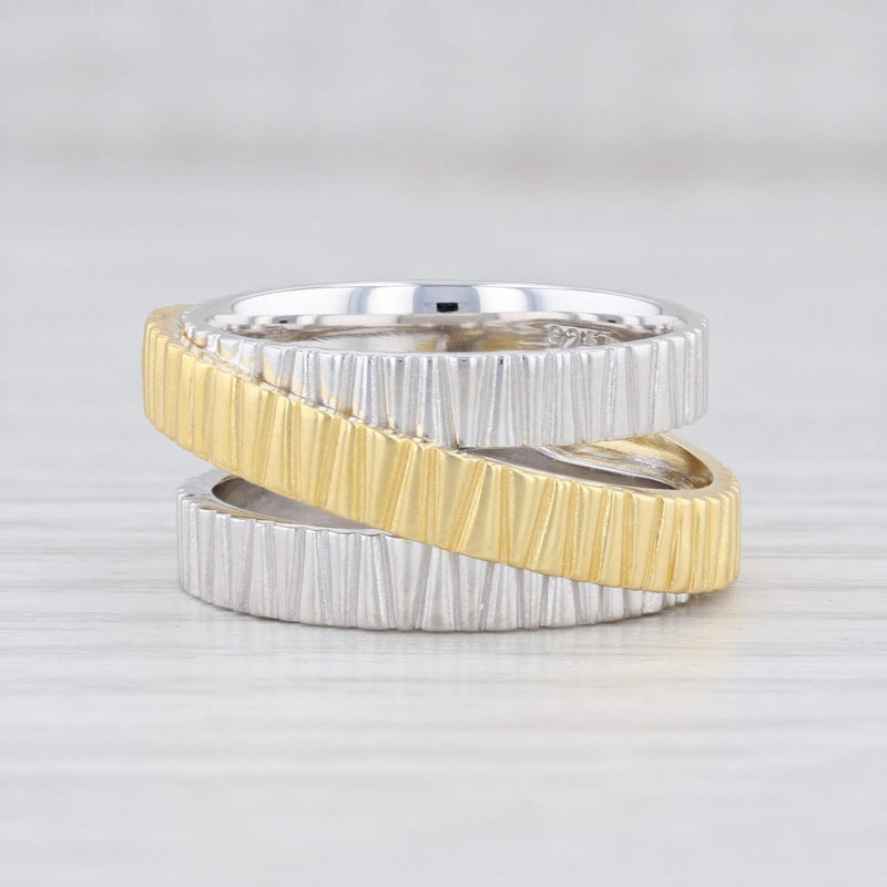 New Bastian Inverun Ring 12850 Bicolor Memorable Surface Sterling Silver S 54 7