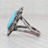 Vintage Native American Turquoise Ring Sterling Silver Size 6.5 Oval Cabochon