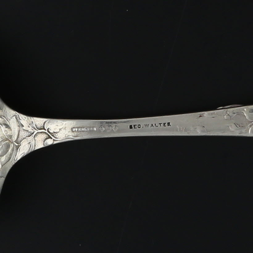 Black Schofield Baltimore Rose Berry Casserole Serving Spoon Sterling Silver Monogram