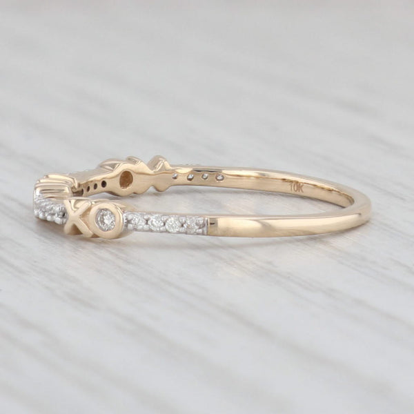 Light Gray New 0.10ctw Diamond XO Stackable Band 10k Yellow Gold Size 7 Wedding Ring