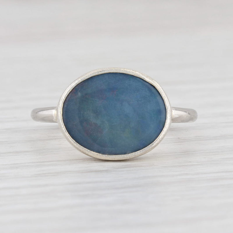 New Nina Nguyen Blue Opal Ring Sterling Silver Size 7 Solitaire