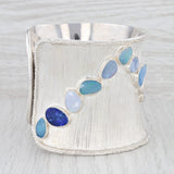Light Gray New Nina Nguyen Blue Opal Statement Cuff Bracelet Sterling Silver 7.5"