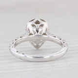New 1.73ctw Diamond Teardrop Halo Engagement Ring 14k White Gold Size 6.5 Pear