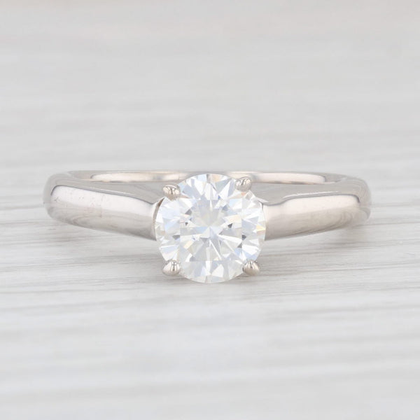 Light Gray 1.19ct Swiss Moissanite Engagement Ring 14k Gold Size 7.5 Round Solitaire VVS1 F