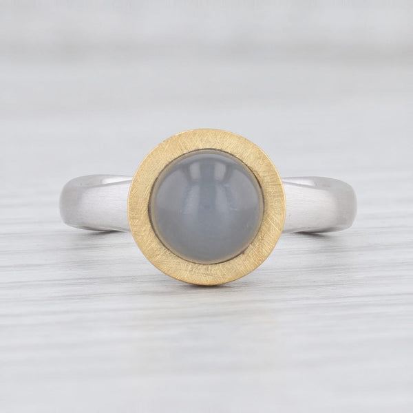 Light Gray New Bastian Inverun Ring 12850 Bicolor Memorable Surface Moonstone Silver 54 7