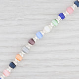 New Glass Bead Bracelet 6.75" Sterling Silver Toggle Clasp Multi Color Statement