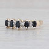 0.64ctw Blue Sapphire Diamond Ring 14k Yellow Gold Size 6.25 Stackable