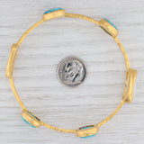 New Nina Nguyen Turquoise Moonstone Bangle Bracelet Sterling 22k Vermeil 8"