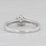 0.15ctw Diamond Halo Engagement Ring 10k White Gold Size 7