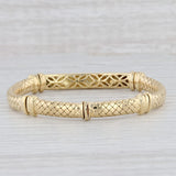 0.38ctw Diamond Lattice Work Bracelet 18k Yellow Gold 6.75" 7mm Italian Zydo