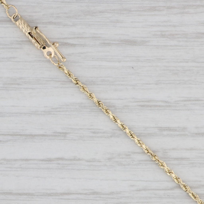 9" Rope Chain Ankle Bracelet 14k Yellow Gold 1.3mm Anklet