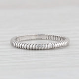 Light Gray Etched Ridged Ring 14k White Gold Size 5.75 Band