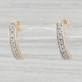 Light Gray 0.16ctw Diamond Journey Earrings 14k Yellow Gold Pierced Drops